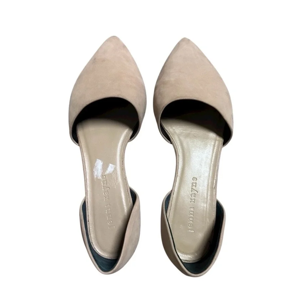 Jenni Kayne Flats Shoes Tan Suede Pointed Toe D'Orsay Business Preppy Size 39